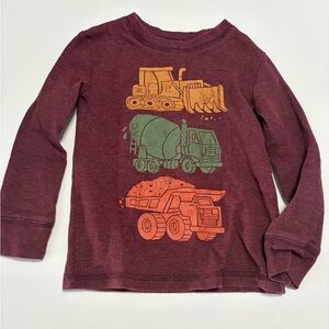 Jumping bean trucks softest tee thermal long sleeve maroon 3T